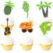 S-FX-0088 Ice Cream Fruit Dessert Cupcake Topper Colorful Glitter Happy Birthday Sensory Pop Game Theme Decor Supplies Baby Shower Boys Girls Birthday Party Decorations