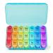 Zoolion Weekly Pill Box 7 Day 3 Times a Day (Morn/noon/Night) Daily Portable Travel Pill Box Organiser Tablet Box with Large Compartments Hold for Fish Oils Vitamins Supplements (Cyan)