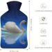 White Swan Hot Water Bottle with Plush Cover - 26.5x15.3cm Bed Warmer for Adults & Children - International Shipping Available - Buy Online on GoSupps.com