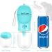 Nepfaivy Portable Dog Water Bottle: 350ml Travel Bottle with 150ml Food Container - Ideal for Small Dogs on-the-Go Hiking & Traveling - Blue - Buy Online on GoSupps.com