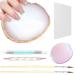 Heart Resin Nail Art Palette, Clear Jelly Nail Stamper, Nail Pen Brush, Double Ended Nail Dotting Pen and Nail Embossing Pen, Nail Polish Transfer Stamper for Nail Arts DIY Nail Decoration Accessories ##-White