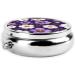 Buy Purple White Floral Printed Pill Organizer - Round Travel Mini Medicine Box for Purse - Iron Plating One Size - Buy Online on GoSupps.com