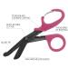 2 Pack Trauma Shears 5.8 Inch Stainless Steel Medical Scissors with Carabiner - Black+Burgundy - Buy Online on GoSupps.com