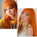 Orange Long Straight Wigs for Women | 28 Inch Synthetic Hair Wig with Bangs for Cosplay & Daily Use - Buy Online on GoSupps.com