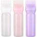 GYTFOG Hair Oil Applicator Bottle 3 PCS Color Oil Comb Applicator Tool Root Comb Applicator Bottle Applicator Bottle with Comb Scalp Treament 120 Ml Essential Bottle with Comb and Graduated Scale