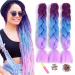Showjarlly Kanecalon Kunsthaar Hair KanCalon Hair Braids Extension ombre jumbo braid hair extension 24 " Kanecalon braids Box Hair Kunsthaar Hair for braiding purple/navy blau/light violet 61cm-24Zoll (3 Pack) Lila/Marineblau/Hell Lila