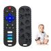 1-Pack Silicone Baby Teething Toys Food Grade Silicone Teether for Babies 3 6 12 18 Months TV Remote Control Shape Chewing Toys for Boys and Girls Sensory Toy Freezer BPA Free RC teether - Roku Black