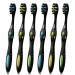 Zumaha compact toothbrush with medium -hard bristles portable and independent packaging hand toothbrush pack with 6 toothbrushes ergonomic