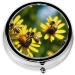 Bees and Flower Mini Round Pill Box | 3 Compartment Travel Organizer | Portable Pill Case for Home & Office Use - Buy Online on GoSupps.com