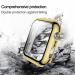 2 Pack Gold Tempered Glass Case for Apple Watch 44mm Series 6/5/4/SE - Full Coverage Screen Protector & Shockproof Bumper - Buy Online on GoSupps.com