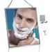 MGLIMZ Fogless Shower Mirror for Shaving, Anti-Fog Free Bathroom Shaving Mirror with Stainless Steel Chain Razor Holder Hook(Silver) Square