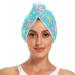 Pink Seahorse Yellow Stars Hair Towel 2 Pack Super Absorbent Hair Drying Towel Quick Dry Hair Turbans Head Towel with Button Twisty Wrap for Women Girls