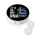 It's in My DNA Greece Flag Round Case for Contact Lens Kit Storage Box with Mirror Portable Cute Lens Holder
