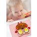 Qshare Toddler Plate | Portable BPA-Free Silicone Suction Plate for Kids | Dishwasher & Microwave Safe | 11x8x1 inch | Cream Pink - Buy Online on GoSupps.com