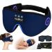 Bluetooth Sleep Mask Musicozy 3D Sleep Headphones for Side Sleeper Soft Eye Mask with Sleeping Headphones for Side Sleeper 14Hrs Playing Music Sleep Aids Cool Gadgets for Men/Women/Adults Indigo Blue