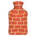 Red Brick Wall Hot Water Bottle With Cover Plush Bed Bottle Hand Warmer For Adults And Children 26.5X15.3cm