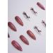 Xerling Glitter Charms False Nails - Stylish Stiletto & Ballerina Press-On Nail Art for Women & Girls (24 Pcs Pattern F - Buy Online on GoSupps.com