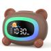 LIORQUE Kids Alarm Clock Children's Sleep Trainer Grow Clocks for Kids with Sun & Moon Rise Wake Up Light & Night Light Sleep Training Clock for Toddlers Bedroom Bear