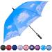 NOOFORMER 62 Inch Automatic Open Windproof Waterproof Golf Umbrella Extra Large Oversize Double Canopy Vented Rain Stick Umbrellas for Men Women Multiple Colors A4-Sky(Single Canopy)