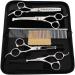 ISEAFLY Dog cups with round tip 5 in 1 dog -chat set stainless steel cat fur care scissors dogs shear set for full body face nose and ear siber
