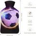 Football Hot Water Bottle with Plush Cover - Hand Warmer for Adults & Kids | 26.5x15.3cm - International Shipping Available - Buy Online on GoSupps.com