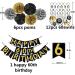 Black & Gold Glittery 60th Birthday Banner & Decor Kit - Sparkling Party Supplies for 60th Anniversary Celebration - Buy Online on GoSupps.com