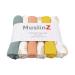 MuslinZ 6pk Baby Muslin Squares Burp Cloths Dribble Cloth Breastfeeding Cover 70x70cm 100% Pure Cotton Absorbent & Breathable (Scandi Rainbow)