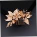 Ipetboom Golden Flower Hair Comb Bridal Hair Side Comb Womens Barrettes for Hair Pearl Bead Hair Pins Bridal Hair Clip Comb Wedding Hair Comb Crystal Accessories Bride European and American - Buy Online on GoSupps.com