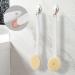 Soft Bristle Bath Body Brush with Bent Handle - 36 cm Length | Back Scrubber in Off-White - Buy Online on GoSupps.com