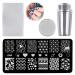 Heart Nails Art Stamping Plate Set Stainless Steel Plate Scraper Stamper Kit Love Heart Nail Image Plate for DIY Party Nail