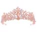 FRCOLOR Pink Tiara Crown Crystal Silver Headband Diamond Bridal Headdress Wedding Prom Crown Hair Accessories for Women Girl Birthday Wedding Christmas Party Favor Ornaments