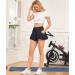 Automet Women's High Waisted Athletic Shorts | Quick Dry Gym Workout Shorts with Pockets - Black, Small - Buy Online on GoSupps.com