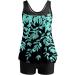 oelaio Tankini Bathing Suits for Women Loose Fit Hide Belly Modest Swimsuits Plus Size Two Piece Athletic Swimwear Floral Green - Buy Online on GoSupps.com