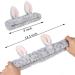 4 Pack Cute Bunny Ears Elastic Headbands for Women - Coral Fleece Makeup and Face Washing Head Wraps - Buy Online on GoSupps.com