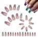 Lesunbak Press on False Nails Colorful Irregular False Nails Portable Women Press on Nails User Friendly Fake Nails for Dates Birthday Parties