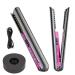 Cordless Hair Straightener and Curler 2 in 1 with Charging Base Ceramic Flat Iron Mini Wireless Portable Travel Hot Tools Straight Curl for Women USB Rechargeable Black