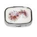 Musical Note Floral Printing 2 Compartment Small Pill Case Cute Small Pill Box Purse Pill Boxs Travel Pill Organizer for Pocket Purse and Travel Gifts