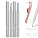 DENGWANG Two Prong Eyeliner Lower Eyelash Pen Double Tip Lower Eyelash Pencil Waterproof Liquid Eyeliner Super Slim Eye Liner for Women (4PCS Brown)