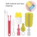 Moum Routes 6-Part Baby Bottle Cleaning Brush Set - Eco-Friendly Non-Slip Handle Interchangeable Sponges Travel Pink Set - Buy Online on GoSupps.com