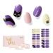NAILOG Semi Cured Gel Nail Strips 34 pcs Salon-Quality Gel Nail Stickers Long Lasting Nail Wraps for Women with Soft Gel Finish Animal Print Black Cat