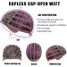 OUFEI half-purple half-wine red Bob Wig With Bangs Short Straight Wig For Women Synthetic Hair Wigs for Daily Party Cosplay Wear - Buy Online on GoSupps.com