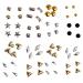 VAGA Professional 3D Nail Art Decorations - Gold and Silver Metal Studs in 12 Shapes - Buy Online on GoSupps.com
