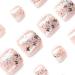 Silver Glitter Butterfly Sequins Toe Nail Press Ons - 24PCS Short Square Fake Toenails for Women | Summer Manicure Glossy Design - Style 13 - Buy Online on GoSupps.com