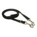 Double Ended Dog Training Lead Police Style Adjustable Leash 5ft (1.5 Metres) Multi-Functional In Air Webbing (Black 25mm Air Webbing) 25mm Air Webbing Black