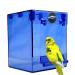 kathson Parrot Bath Box Bird Hanging Bathtub Tube Shower Box Bowl Cage Accessory for Pet Birds Canary Parakeets Budgies Lovebirds blue