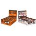 Roobar peanut bar with chocolate coating-100% organic vegan milk-free & gluten-free without refined sugar-16 x 30g bars & high protein almond bar with chocolate coating-16 x 40g bar bundle with almond bar