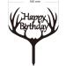 LOVENJOY Gift Boxed Antler Happy Birthday Cake Topper Black Frosted Acrylic - Buy Online on GoSupps.com
