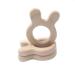 Wendysun 3pcs Lovely Cartoon Wood Teether Pure Natural Animal Rabbit Shape Baby Teething Nursing Beech Teether Baby DIY Pendant Toy (3PCS)