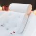 AEROiVi Bathtub Pillow Headrest Bath Pillows for Tub Neck and Back Support with Non Slip Suction Cups Spa Bath Cushion White
