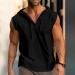 Rosennie Men's V-Neck Stringer Tank Top - Black Sleeveless Hoodie for Gym & Bodybuilding (XXL) - Buy Online on GoSupps.com